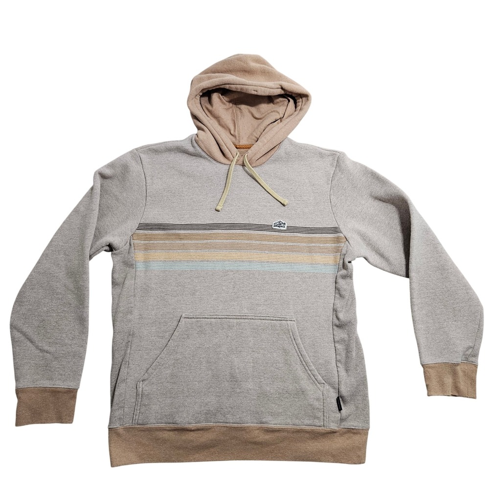 Patagonia Uprisal Hoody Mens Medium Womens Large Grey Tan Striped 39620SP22